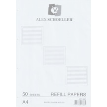 Alex Schoeller Çizgili Kolej Yedek A4 Beyaz N 883