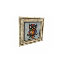 Baykuş Baskılı Taş Tablo 25x25 531