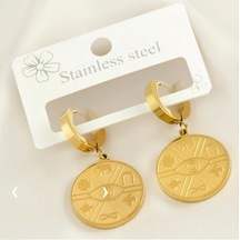 Göz Çelik Küpe Çok Renkli