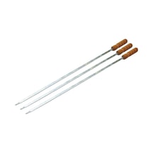 Ahşap Saplı Tuk Şişi - Dar Yassı - Metal - 50 Cm