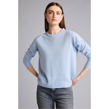 Defacto Relax Fıt Bisiklet Yaka Kazak C0058ax26wnbe755 Mavi-be755