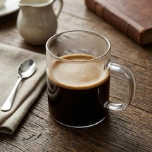 Borosilikat Cam Kupa - Isıya Dayanıklı, Geniş Kulplu Şeffaf Çay, Kahve Ve Bitki Çayı Bardağı 420 Cc, 1 Adet Aeropress