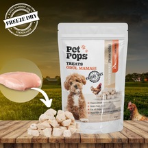 Petpops Tavuk Göğsü Freeze Dry Yavru ve Yetişkin Köpek Ödül Maması 40 G