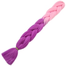 Afrika Örgülük Sentetik Ombreli Saç 100 Gr. - Açık Pembe / Lila