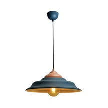 Rsylight Retro Metal Dekoratif Rustik Antrasit İçi Gold Tekli Sarkıt Avize Çap 41 Cm Beyaz