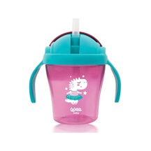 Pipetli Bardak 200 Ml - Pembe Çok Renkli