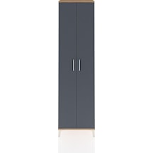 Arges Dolap 5 Raflı Tek Çekmeceli 2 Kapaklı 60x30x221 Antrasit-antrasit Atlas Çam