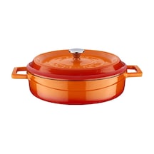 Lava Döküm Çok Amaçlı Yayvan Tencere Çap Ø 24 Trendy Serisi - Turuncu Turuncu