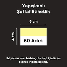 50 Ad Pvc Etiketlik Yapışkanlı 6x4 Cm Raf Etiket Cebi Yapışkanlı