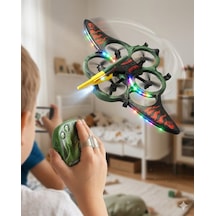 Uzaktan Elde Özel Kumandalı Uçak Dinozor Dron 2.4ghz 360 Derece Dönebilen Led Işıklı Otomatik