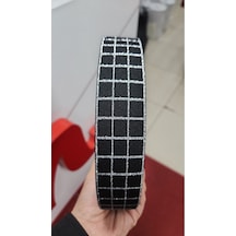 4cm Genislikte Düz Gumus Simli Lastik Şerit