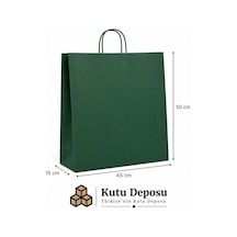 45x50x15 Cm Kraft Yeşil Poşet 25 Adet
