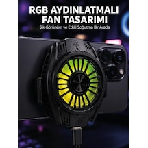 Rgb Fan Aydınlatmalı Sessiz Çalışan Telefon Soğutucu Diğer