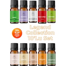 Legend Collection Esansiyel Uçucu Koku Yağı Buhurdanlık Yağı Difüzör Esansı 10lu Set 10x10ml Karışık