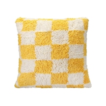 Porland Pop Plaid Dokuma Yastık Sarı 45x45cm Sku: Smg8690010185891