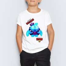 Isme Özel Brawl Stars Squeak Unisex Çocuk Tişört T-Shirt Mr-01 Çok Renkli
