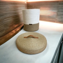 Hasır Sepet, Jüt Sepet, Doğal Hasır Sepet, Çok Amaçlı Dekoratif Hasır Sepet, Organizer