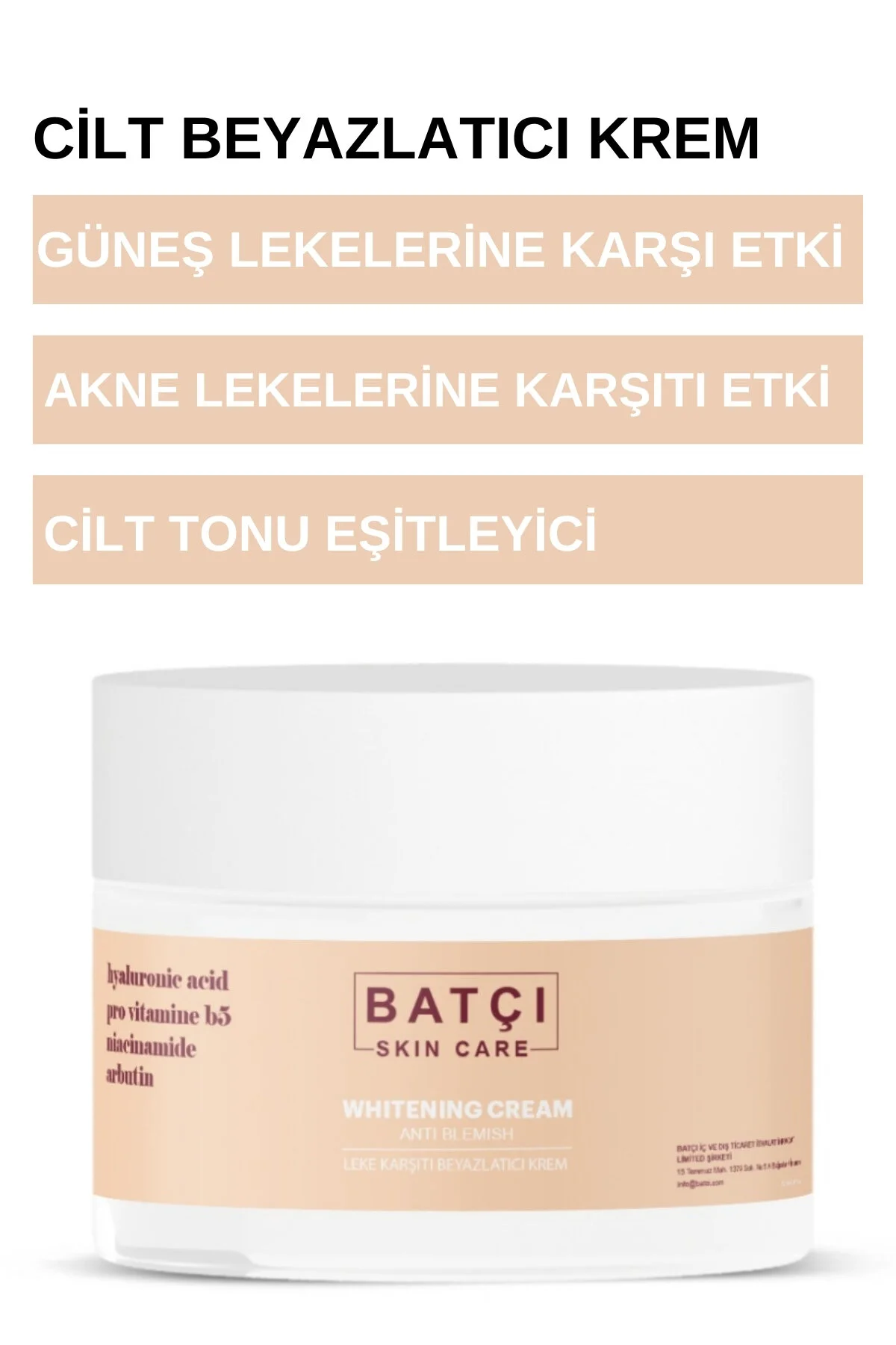 Cilt Beyazlatıcı Aydınlatıcı Ve Cilt Tonu Eşitleyici Krem 50 Ml