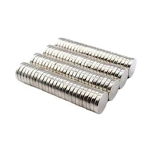50 Adet 10x2mm Yuvarlak Neodyum Mıknatıs Güçlü Magnet Nikel Kaplamalı Lisinya