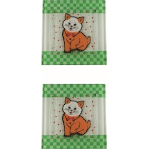 Cam Banyo Gider Kapak Süsü 2 Adet Cam Gider Kapağı 10X10 CM Kedi
