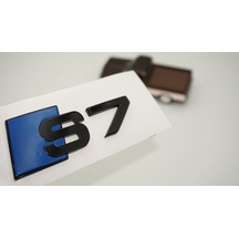 Dk Tuning S7 Bagaj Siyah Mavi Yazı Logo Audi İle Uyumlu Bagaj Arma