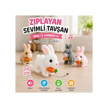 Pilli Zıplayan Tavşan Oyuncak Sevimli Peluş Hareketli Tavşan