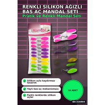 Plastik Mandal Seti Renkli Silikon Ağızlı Bas Aç Şeffaf Gövde - 10 Adet Bx-316864 Çok Renkli