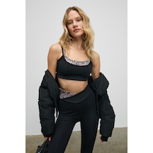 Urban Beat Blazıx Kadın Esnek Ve Yumuşak Dokulu Kontrastlı Ayar Halkalı Askılı Siyah Spor Sütyeni siyah