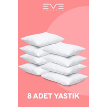 Eve Tekstil 8 Adet Micro Silikon Elyaf Nonwoven Yıkanabilir Antialerjik Ev Ve Hotel Yastık 50x70cm 700 Gr Beyaz