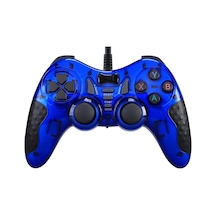 Tr Usb Kablolu Çift Titreşimli Pc Konsol Oyun Kolu Gamepad Joystick -al4630 Mavi Genel