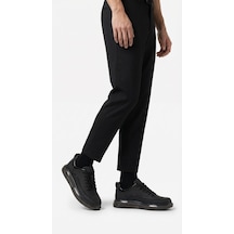 Daytex 2220 Togga - İçi Dışı Hakiki Dana Derisi İnce Rugan Şeritli İthal Air Tabanlı Ortopedik Siyah Erkek Casual Sneaker