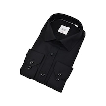 Erkek Slim Fitt Uzun Kol Kulplu Gömlek 2396 Bgl-st04379 Siyah