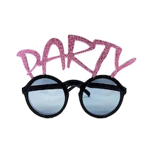 Mey İthalat Party Yazılı Simli Pembe Renk Parti Gözlüğü 15x7 Cm Çok Renkli