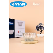 Rayan Rose Serisi 6 Lı Kase Takımı 10 Cm Şık Sunum Kaseleri Kahvaltılık & Mezelik Beyaz
