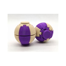 Alvera Press Küresi 3d Baskı Dönüşen Mekanik Fidget Stres Oyuncağı-mor-bej