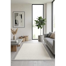 Natura Sisal Hasır Görünümlü Çerçeveli Halı Ntr08 Gri-krem