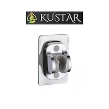 Kustar Krom Kendinden Yapışkanlı 15 Kg Taşıyabilen Nano Duş Başlığı Askısı Mafsal Kolay Temiz Kurulum Gri