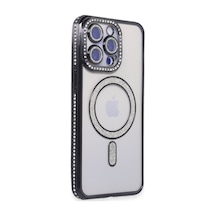 Apple iPhone Uyumlu 15 Pro Kılıf Joke Simli Magneticsafe Kılıf - Siyah Bzsxx00 1