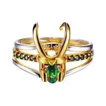 Dancemonkey Zirkonya Yüzükler Yeşil Us Unisex Şekli Parmak Kübik Kask In Çıkarılabilir Boynuzlar Adet/takım 3 3 10 1 Jr Altın