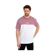 Erkek Bisiklet Yaka Blok Renkli Regular Fit Baskılı Tişört 001