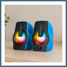 Agc Uygun Sepet Usb Rgb Işıklı 1+1 6w Multimedya Hoparlör Seti Agc