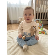 Güneş Kids Çocuk Oyuncak Ayılı İkili Takım Beyaz
