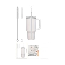 2 Adet Uzun Pipet Temizleme Fırçası, 30 Cm, Paslanmaz Çelik Ve Dayanıklı Naylon Uçlu, Stanley Quencher Ve Büyük Boy Termoslar İçin Hijyenik Yıkama