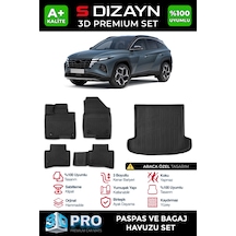 S-dizayn Hyundai Tucson 3d Pro Havuzlu Paspas Ve Bagaj Havuzu Seti 2'li Set 2021-2024 A+ Kalite