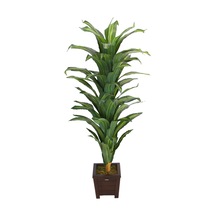 Yapay Çiçek Deposu Yapay Drecina Ağacı 145 Cm Dracaena Plant Yeşil-sarı
