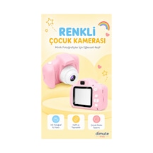 Renkli Çocuk Kamerası Taşınabilir Mini Dijital Fotoğraf Makinesi Hediyelik Çocuk Kamerası Pembe - 744100309