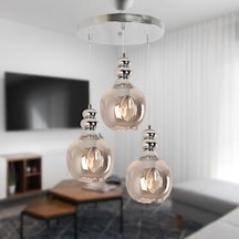 Gaspar 3 Lü Krom Sarkıt Modern Genç Odası Mutfaksalon Avize