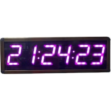 Saniyeli Dijital Led Duvar Ve Masa Saat Derece Ve Nem - Pembe Kasa Ölçüsü: 16x65 Cm