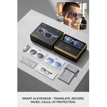 Mor Renk Akıllı Gözlük Kameralı Bluetooth Günlük Kullanım Premium Görünüm Çok Renkli