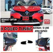 Renault Captur 2020 - 2021 Plastik Parlak Siyah Batman Ayna Kapağı